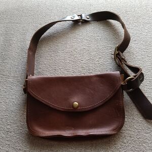 Hand Crafted Rich Brown Leather Crossbody Bag